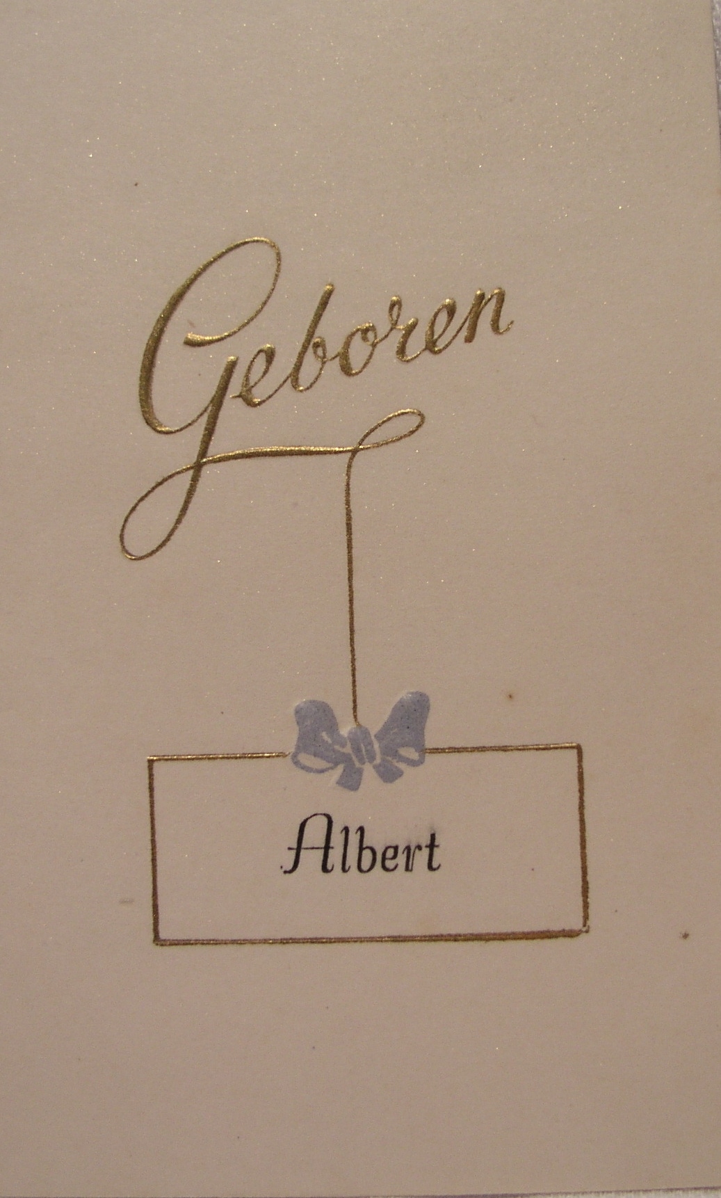 Huisman, Albert 1949, geboortekaartje 1